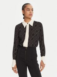 Elisabetta Franchi Koszula CA-104-56E2-V320 Czarny Regular Fit. Czarne koszule Elisabetta Franchi, bez wzorów, z wiskozy, bez kołnierzyka, bez ramiączek. Za 1,389.00 zł.