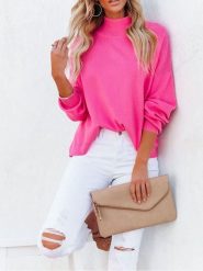 Milan Kiss Sweter w kolorze różowym rozmiar: S. Różowe swetry Milan Kiss, s, bez wzorów, bez ramiączek. Za 152.99 zł.