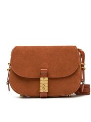 PINKO Torebka Saddle Mini PE PLTT 103831 A29N Brązowy. Brązowe listonoszki Pinko, bez wzorów, ze skóry, bez dodatków. Za 1,249.00 zł.