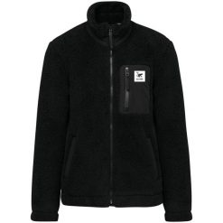 Kurtka Sherpa z polarem – klasyczny krój, z recyklingu (XL, czarna). Czarne kurtki narciarskie SURF MONKEY, m, bez wzorów, z materiału, bez kaptura, narciarskie. Za 559.00 zł.