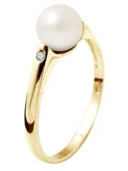 Pearl Addict Złoty pierścionek z diamentem i perłą rozmiar: 54. Białe pierścionki Pearl Addict, z diamentem, złote. Za 1,644.99 zł.