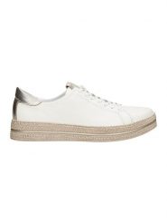 Wojas Skórzane sneakersy w kolorze złoto-białym rozmiar: 39. Białe trampki Wojas, bez wzorów, bez zapięcia. Za 281.76 zł.