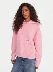 Tommy Jeans Bluza DW0DW21609 Różowy Boxy Fit. Czerwone bluzy Tommy Jeans, m, bez wzorów, z bawełny, bez kaptura. Za 519.99 zł.