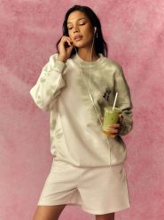 4F Bluza dresowa loose bez kaptura damska - zielona S. Zielone bluzy 4f, s, bez wzorów, z bawełny, bez kaptura. Za 199.99 zł.