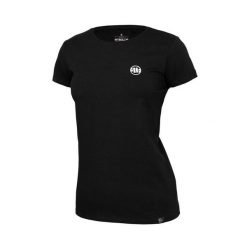 Koszulka bawełniana sportowy t-shirt dla dorosłych Slim Fit Small Logo. Czarne koszulki sportowe PITBULL, bez wzorów, z bawełny, bez ramiączek, na jogę i pilates. Za 79.00 zł.
