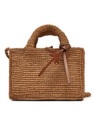 Manebi Torebka Handcrafted Raffia Sunset Bag Mini V 2.2 CO Beżowy. Brązowe torebki klasyczne Manebi, bez wzorów, z materiału, bez dodatków. Za 599.99 zł.