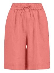 FYNCH-HATTON Lniane bermudy w kolorze koralowym rozmiar: 36. Czerwone szorty Fynch-Hatton, bez wzorów, ze lnu, z podwyższonym stanem. Za 108.99 zł.