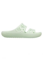 Klapki Dla Dorosłych Crocs Classic Floral Cut Out Sandal. Zielone klapki Crocs, bez wzorów, z materiału, bez obcasa. Za 159.99 zł.