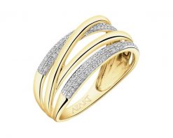 Pierścionek z żółtego złota z diamentami - 0,13 ct - próba 585. Żółte pierścionki Apart, z diamentem, złote. Za 3,359.00 zł.