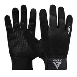 Rękawiczki RDX W1F Full Finger. Czarne rękawiczki RDX SPORTS, bez wzorów, sportowe. Za 89.99 zł.