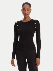 Guess Sweter W6RR58 Z2YK2 Czarny Regular Fit. Czarne swetry Guess, xl, z aplikacjami, z wiskozy, bez ramiączek. Za 399.99 zł.