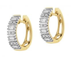 Kolczyki z żółtego złota z diamentami - koła - 0,27 ct - próba 585. Żółte kolczyki Apart, z diamentem, złote. Za 5,390.00 zł.
