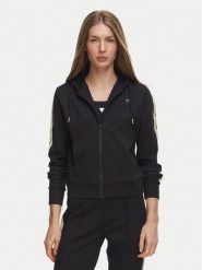 Guess Bluza V6BQ02 K6254 Czarny Regular Fit. Czarne bluzy Guess, m, z aplikacjami, z wiskozy, bez kaptura. Za 394.99 zł.
