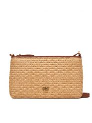 PINKO Torebka Flat Horizontal Mini PE 25 PCPL 104277 A2CE Beżowy. Brązowe listonoszki Pinko, bez wzorów, z tworzywa sztucznego, bez dodatków. Za 529.99 zł.