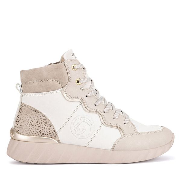 Trzewiki Remonte. Brązowe botki Remonte, bez wzorów, bez obcasa, na płaskiej podeszwie, bez zapięcia. Za 359.00 zł.