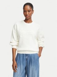 Guess Sweter W6BR27 Z1409 Kremowy Regular Fit. Białe swetry Guess, xl, z aplikacjami, z bawełny, bez ramiączek. Za 474.99 zł.