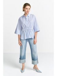 Rich & Royal Bluzka w kolorze błękitno-białym rozmiar: 38. Niebieskie bluzki Rich & Royal, bez wzorów, bez kołnierzyka, bez ramiączek. Za 188.40 zł.