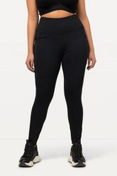 Damskie Legginsy sportowe szybkoschnące bardzo elastyczne. Czarne legginsy Ulla Popken, plus size, bez wzorów, z elastanu. Za 239.99 zł.