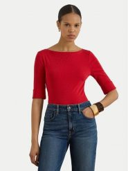 LAUREN RALPH LAUREN Bluzka 200654963200 Czerwony Slim Fit. Czerwone bluzki Lauren Ralph Lauren, xl, bez wzorów, z bawełny, bez kołnierzyka, bez ramiączek. Za 279.99 zł.