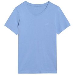 Koszulka Damska F2356. Niebieskie bluzki 4f, bez wzorów, sportowe, bez kołnierzyka, bez ramiączek. Za 78.99 zł.