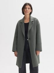 OPUS Płaszcz przejściowy w kolorze ciemnozielonym rozmiar: 40. Zielone płaszcze Opus, bez wzorów, z wełny, bez kaptura. Za 349.73 zł.