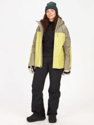 Marmot Kurtka narciarska "Lightray" w kolorze beżowo-limonkowym rozmiar: S. Brązowe kurtki narciarskie Marmot, s, bez wzorów, z gore-texu, bez kaptura, narciarskie, gore-tex. Za 591.60 zł.