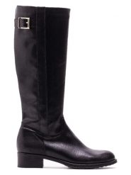 Bluegenex Skórzane kozaki w kolorze czarnym rozmiar: 42. Czarne kozaki Bluegenex, na zimę, z okrągłym noskiem, bez obcasa, bez zapięcia. Za 234.97 zł.