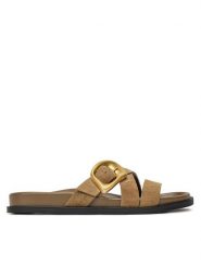 Gino Rossi Klapki MOIRA-E252765LM Khaki. Brązowe klapki Gino Rossi, bez wzorów, ze skóry, bez obcasa. Za 199.99 zł.