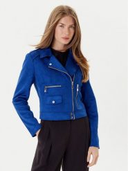 Morgan Kurtka z imitacji skóry 241-GOUSMI Niebieski Regular Fit. Niebieskie kurtki Morgan, bez wzorów, ze skóry, bez kaptura. Za 349.99 zł.