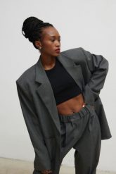 Marynarka typu oversize w kolorze GRAPHITE - WITNEY-S/M. Szare marynarki i żakiety Marsala, m, bez wzorów, z elastanu, eleganckie. Za 669.90 zł.