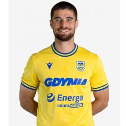 Koszulka meczowa Arka Gdynia domowa 25/26. Bluzki Macron, xl, bez wzorów, z materiału, sportowe, bez kołnierzyka, bez ramiączek. Za 329.99 zł.