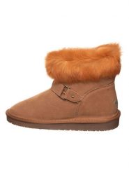 NICEBAY Skórzane botki "Hyle" w kolorze brązowym rozmiar: 39. Brązowe botki NICEBAY, bez wzorów, z materiału, bez obcasa, bez zapięcia. Za 250.94 zł.