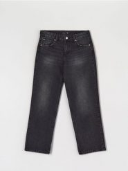 Jeansy straight low waist - czarny. Czarne jeansy Sinsay, l, bez wzorów. Za 89.99 zł.