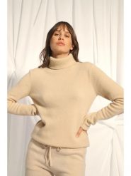 Just Cashmere Kaszmirowy golf "June" w kolorze beżowym rozmiar: L. Brązowe golfy Just Cashmere, l, bez wzorów, z kaszmiru, bez ramiączek. Za 478.62 zł.