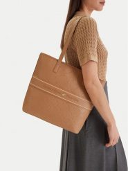 Beverly Hills Polo Club Torebka EO-BHPC-L-012-09 Brązowy. Brązowe shopper Beverly Hills Polo Club, bez wzorów, z materiału, bez dodatków. Za 299.99 zł.