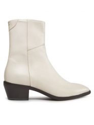 Gant Botki St Broomly Mid Boot 27541375 Biały. Białe botki GANT, bez wzorów, ze skóry, bez obcasa, na słupku, bez zapięcia. Za 1,769.00 zł.