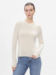 Tommy Hilfiger Sweter Soft Wool C-Nk Sweater WW0WW40264 Żółty Regular Fit. Żółte swetry TOMMY HILFIGER, l, bez wzorów, z wełny, bez ramiączek. Za 309.99 zł.