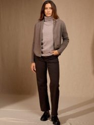 Perfect Cashmere Kaszmirowy kardigan "Mila" w kolorze szarobrązowym rozmiar: S. Brązowe kardigany Perfect Cashmere, s, bez wzorów, z kaszmiru. Za 630.99 zł.