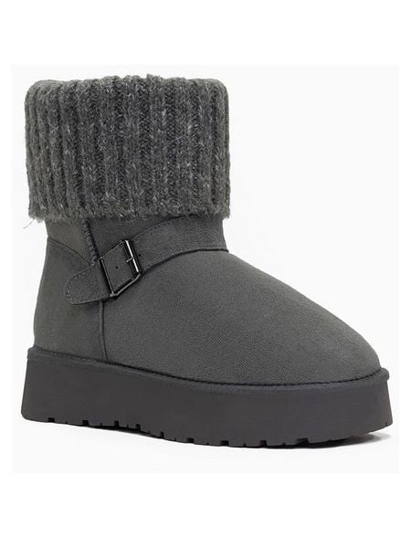 ISLAND BOOT Botki zimowe "Kourtney" w kolorze szarym rozmiar: 38. Szare botki Island Boot, na zimę, bez wzorów, z materiału, bez obcasa, na platformie, bez zapięcia. Za 165.71 zł.