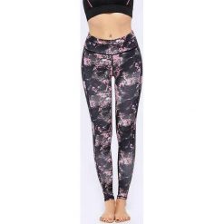 Onamaste Legginsy sportowe "Billie" w kolorze czarno-szaro-jasnoróżowym rozmiar: S/M. Czarne legginsy Onamaste, m, bez wzorów, z podwyższonym stanem, outdoorowe. Za 83.62 zł.