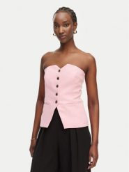 Morgan Bluzka 261-CMAKI.F Różowy jasny Slim Fit. Czerwone bluzki Morgan, bez wzorów, z syntetyku, bez kołnierzyka, bez ramiączek. Za 279.99 zł.