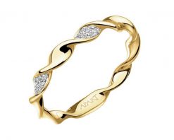 Pierścionek z żółtego złota z diamentami - 0,04 ct - próba 375. Żółte pierścionki Apart, z diamentem, złote. W wyprzedaży za 1,323.00 zł.