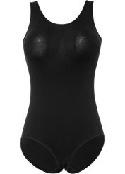 Body bez fiszbinów, z bawełną. Czarne body bonprix, bez wzorów, z bawełny. Za 62.99 zł.