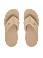 Roxy Japonki CEOWB-3CK003 Beżowy. Brązowe klapki Roxy, bez wzorów, ze skóry, bez obcasa. Za 129.99 zł.