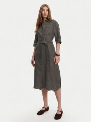 Max Mara Sukienka koszulowa Salute 2516221028 Zielony Regular Fit. Zielone sukienki Max Mara, bez wzorów, ze lnu, bez kołnierzyka, bez ramiączek, koszulowe. Za 989.99 zł.