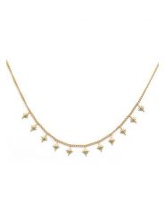 MOODE Naszyjnik "Justine" z elementami ozdobnymi - dł. 42 cm rozmiar: onesize. Żółte naszyjniki MOODE, ze stali. Za 43.99 zł.