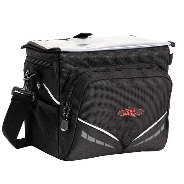 Torba na kierownicę Canmore Active. Czarne torby na ramię NORCO, z aplikacjami, z materiału, wakacyjne, na ramię, bez dodatków. Za 329.90 zł.