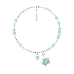 Bransoletka Planets z kamieniami z Żółwiem z turkusową emalią, posrebrzana. Niebieskie bransoletki Lilou, z kryształem, posrebrzane. Za 368.00 zł.