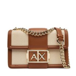 Torebka Armani Exchange. Brązowe listonoszki Armani Exchange, bez wzorów, bez dodatków. Za 669.99 zł.