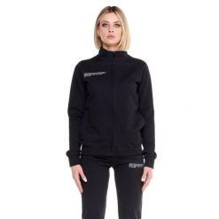 Bluza z bawełna z zamek błyskawiczny na co dzień. Czarne bluzy LEONE 1947 APPAREL, xs, bez wzorów, z bawełny, bez kaptura. W wyprzedaży za 219.13 zł.